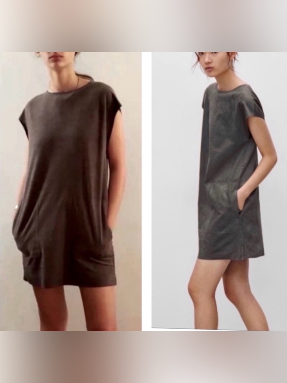 Aritzia Wilfred Free Nori dress vegan suede grey size small